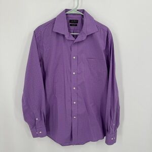 Lauren Ralph Lauren Purple Plaid Stretch Fabric Regular Fit Dress‎ Shirt 16.5 L